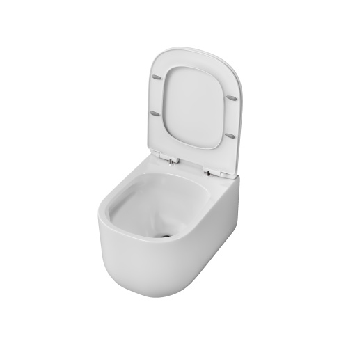 Унитаз подвесной Grossman Thin Rim GR-5605SQ (520х374х355) тонкий ободок, белый с тонкой крышкой, микролифт, смыв торнадо