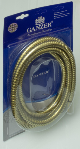 Шланг для выдвижной лейки 200 см 1/2" ВР–3/8" НР Ganzer GZ81200-S, матовое золото