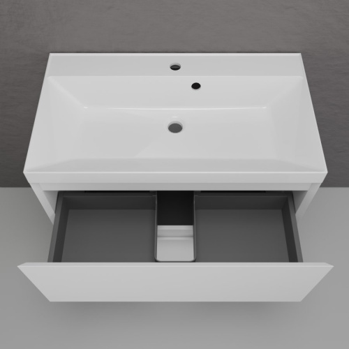 Тумба напольная Style Line Манхэттен 80 2 ящика PLUS белая матовая