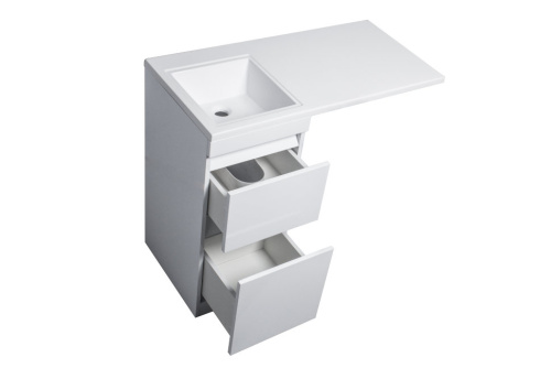 Тумба под раковину Style Line Даллас 100 напольная, люкс белая, PLUS (без раковины)