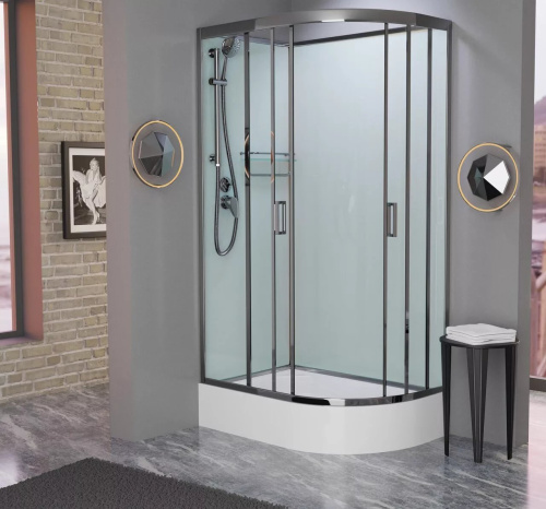Душевая кабина Frank F412/1L М Brilliant левосторонняя средний поддон б/к