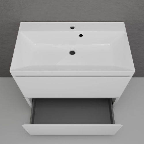 Тумба напольная Style Line Манхэттен 80 2 ящика PLUS белая матовая