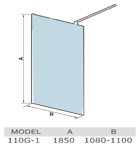Душевая перегородка WeltWasser WW400 G-1 110 10000002940 профиль Хром стекло прозрачное