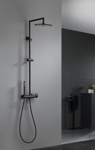 Душевая система с тропическим душем без излива Ganzer GZ19160-Q, графит