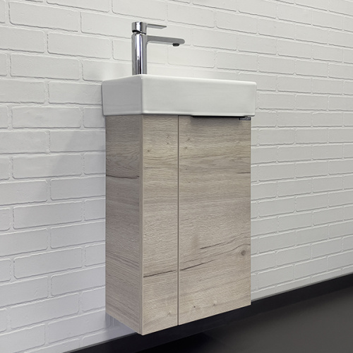 Тумба-умывальник Comforty Асти-40 дуб дымчатый с раковиной COMFORTY 9140