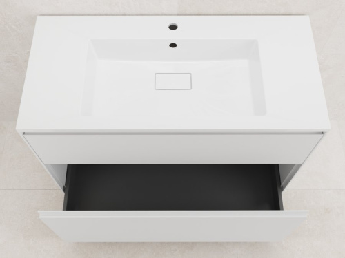 Тумба напольная Style Line ЛИМА 100 эмаль, 2 ящ., PLUS, белый матовый