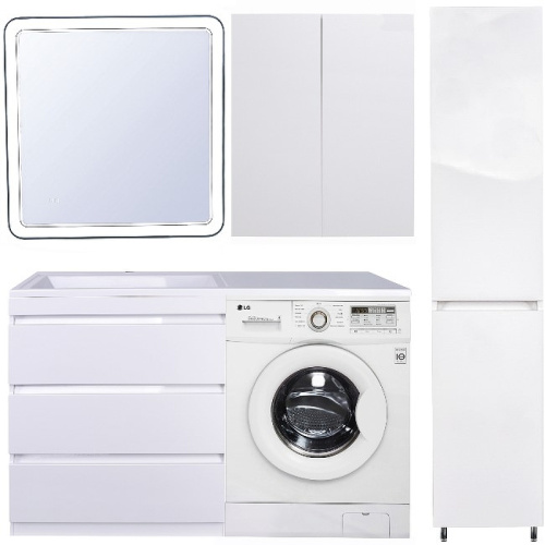 Тумба под раковину Style Line Даллас 130 Люкс Plus СС-00000558 Белая