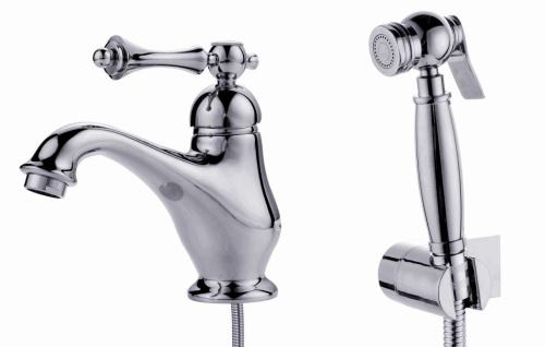 Смеситель для раковины с гигиеническим душем Ganzer GZ77051 хром