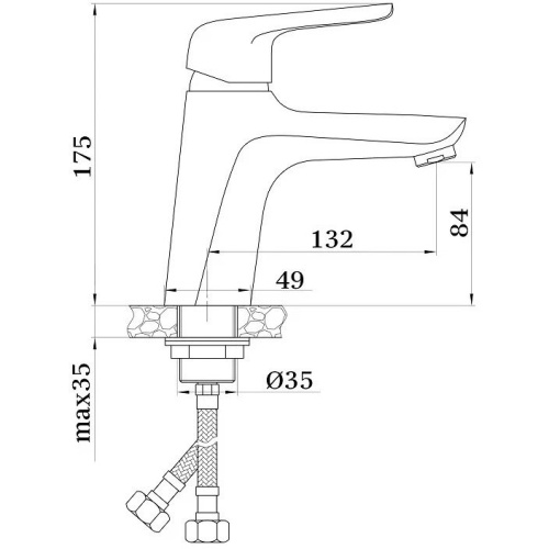 Смеситель для раковины Ganzer 24011-C, черный