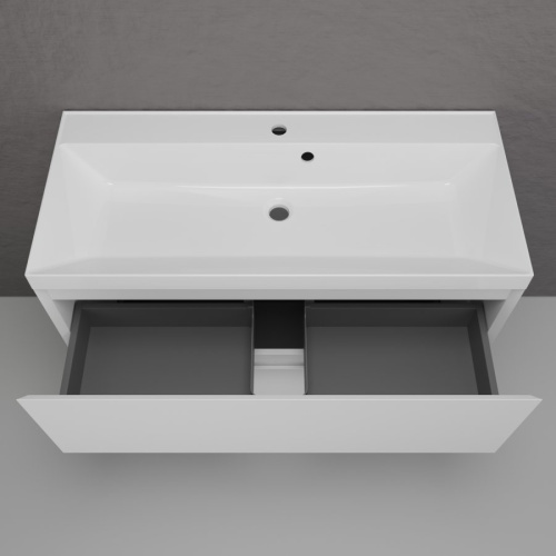 Тумба напольная Style Line Манхэттен 100 2 ящика PLUS белый матовый