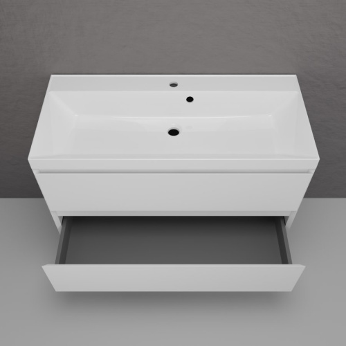 Тумба подвесная Style Line Манхэттен 100 2 ящика PLUS белая матовая