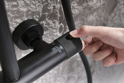 Душевая система Ganzer, с термостатом, черный