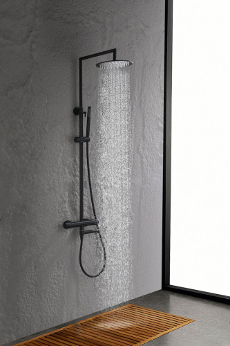 Душевая система Ganzer, с термостатом, черный