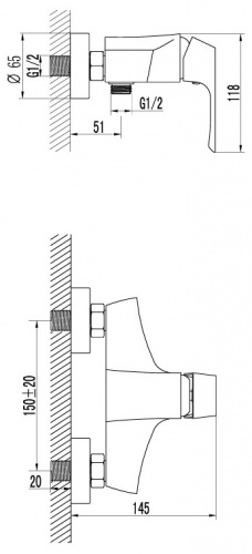 Смеситель для душа Lemark Unit LM4503C