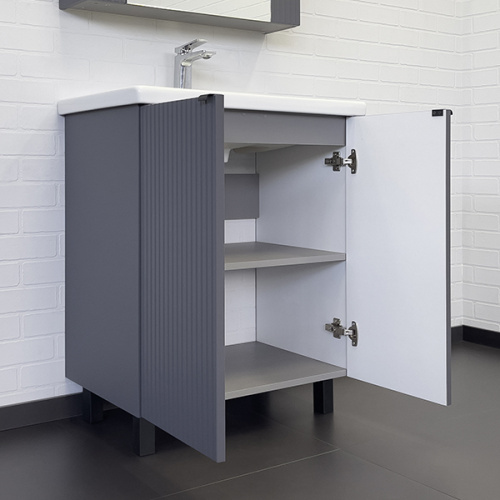 Тумба-умывальник Comforty Лима-70 антрацит с раковиной Como 70