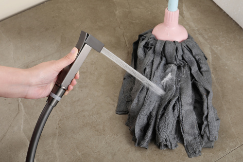 Встраиваемый смеситель с гигиеническим душем Ganzer GZ12157-Q графит