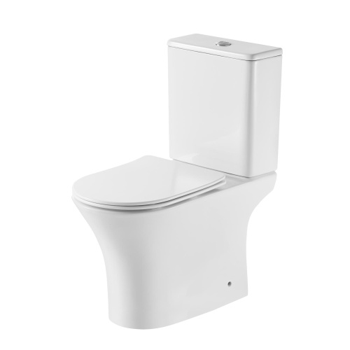 Унитаз напольный Grossman Classic GR-4465SQ-K26 (650х355х790) безободковый, белый с тонкой крышкой, микролифт, смыв торнадо