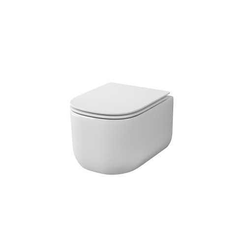 Унитаз подвесной Grossman Thin Rim GR-5605SQ (520х374х355) тонкий ободок, белый с тонкой крышкой, микролифт, смыв торнадо