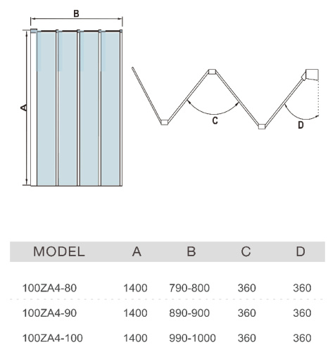 Шторка на ванну WeltWasser WW100 ZA4 100 10000002760 профиль Хром стекло прозрачное
