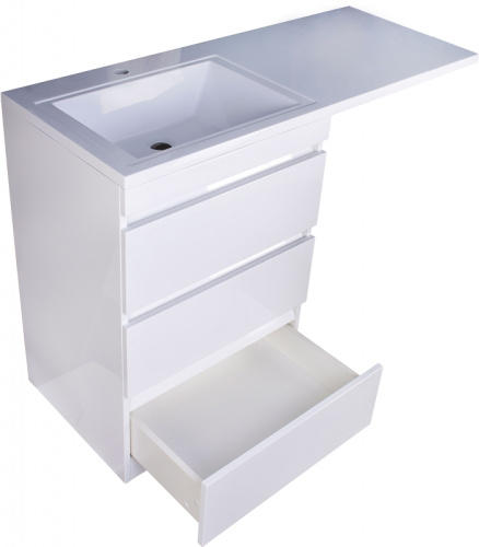 Тумба под раковину Style Line Даллас 120 Люкс Plus СС-00002272 3 ящика Белая