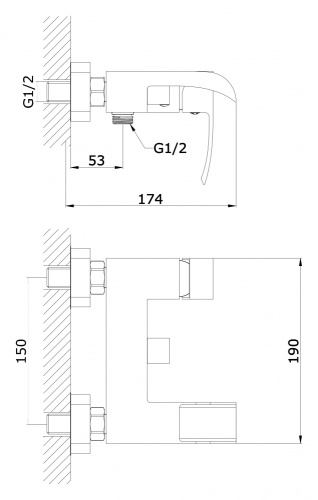 Смеситель для ванны Ganzer GZ44033F, белый