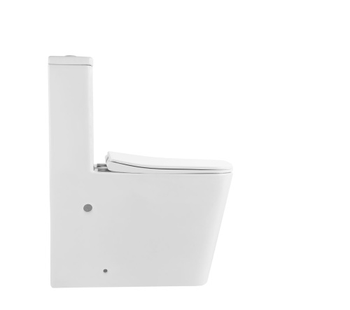Унитаз напольный Grossman Classic GR-4486SQ (670х360х800) безободковый, белый, моноблок с тонкой крышкой, микролифт, смыв торнадо