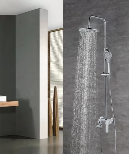 Душевая система с тропическим душем Hansen HL33037-F белый/хром