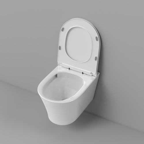 Унитаз подвесной Grossman Thin Rim GR-5604SQ (520х360х355) тонкий ободок, белый с тонкой крышкой, микролифт, смыв торнадо