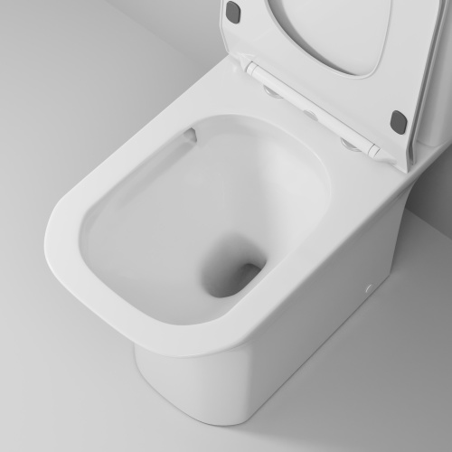 Унитаз напольный Grossman Classic GR-4464SQ (640х350х800) безободковый, белый с тонкой крышкой, микролифт, смыв торнадо