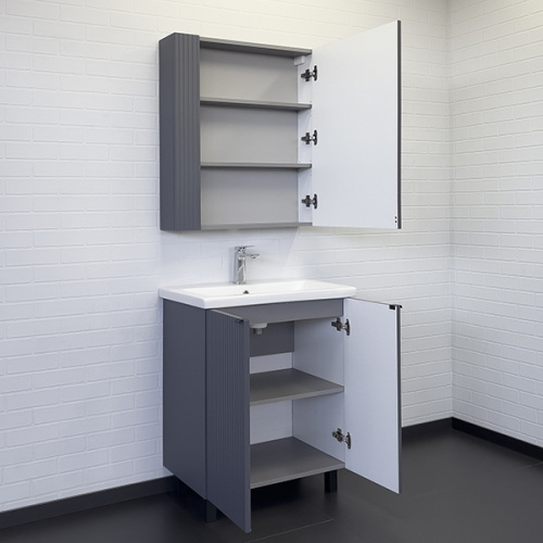 Тумба-умывальник Comforty Лима-70 антрацит с раковиной Como 70