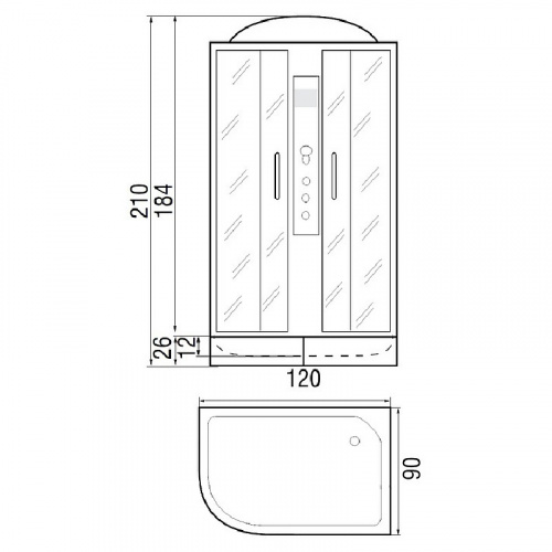 Душевая кабина River NARA 120/90/26 МТ R