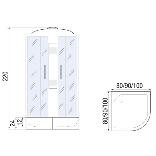 Душевая кабина River Nara Light 80х80 10000006221