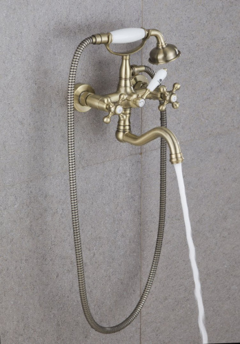 Смеситель для ванны Ganzer 09135-D, двухвентильный, бронза