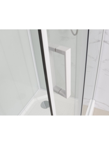 Душевая кабина Frank F412L White левосторонняя б/к низкий поддон