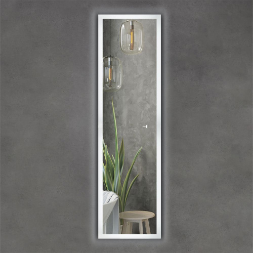 Вертикальное ростовое зеркало для ванной Comforty Люпин 440x1580 LED-подсветка, бесконтактный сенсор