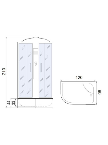 Душевая кабина River DESNA 120/90/44 R MT
