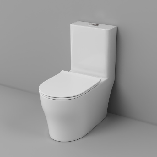 Унитаз напольный Grossman Classic GR-4488SQ (700х375х780) безободковый, белый, моноблок с тонкой крышкой, микролифт, смыв торнадо