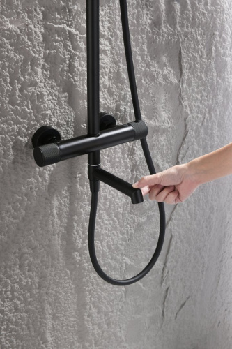 Душевая система Ganzer, с термостатом, черный