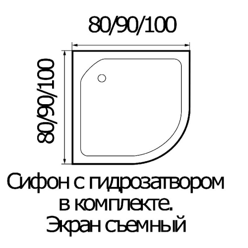 Акриловый поддон для душа Wemor 90x90x24 C 10000001187 Белый