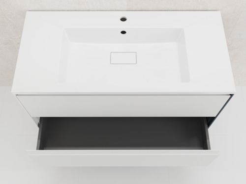 Тумба подвесная Style Line ЛИМА 100 эмаль, 2 ящ., PLUS, белый матовый