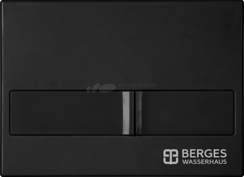 Система инсталляции для унитазов Berges Wasserhaus Novum L5 с чёрной матовой кнопкой смыва Soft Touch