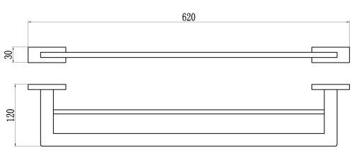 Держатель двойной для полотенца 55 см Ganzer GZ88071-F белый