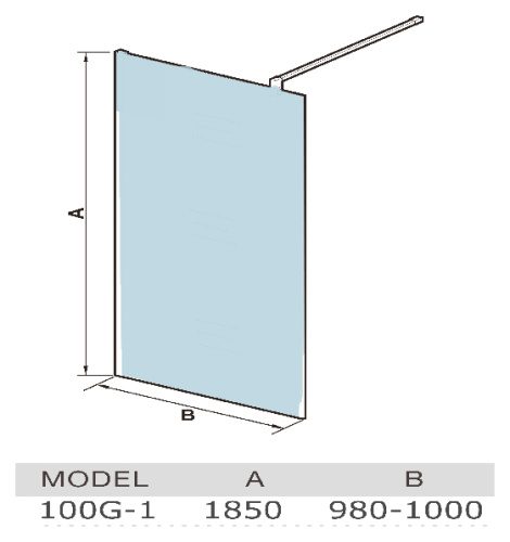 Душевая перегородка WeltWasser WW400 G-1 100 10000002939 профиль Хром стекло прозрачное