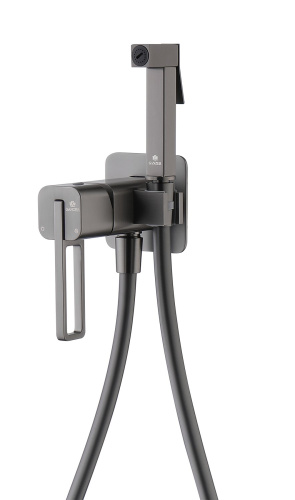 Встраиваемый смеситель с гигиеническим душем Ganzer GZ12157-Q графит