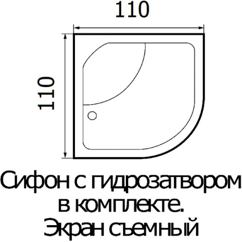 Акриловая ванна Wemor 110х110 10000005551 без гидромассажа