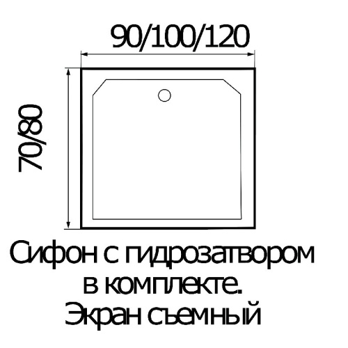 Акриловый поддон для душа Wemor 90x70x24 S 10000002268 Белый