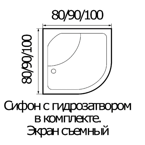 Акриловый поддон для душа Wemor 90x90x44 C 10000002426 Белый
