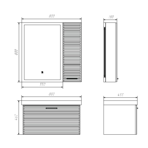 Тумба-умывальник Comforty Касабланка-80 серый шёлк с раковиной Moduo 80