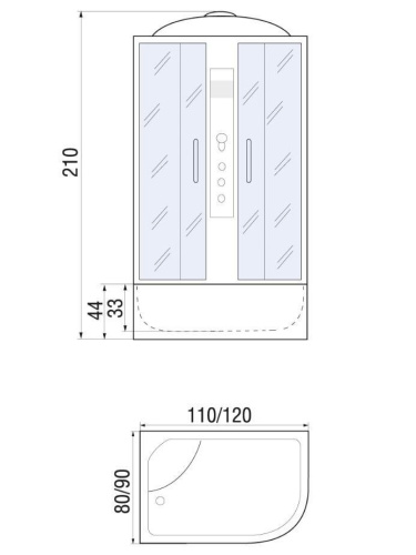 Душевая кабина River DUNAY 120/90/44 L ТН