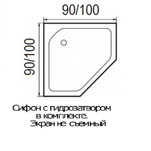 Акриловый поддон для душа Wemor Penta 100x100x14 P 10000003090 Белый